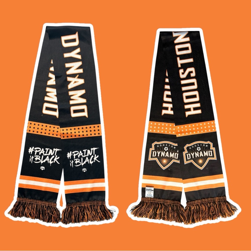 NWOT Houston Dynamo Soccer #PaintitBlack Rufferneck Scarf